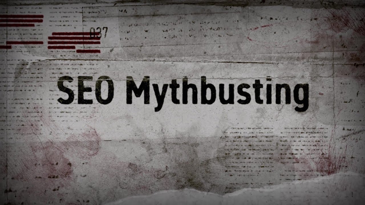 An old paper with the note "SEO Mythbusting" on it